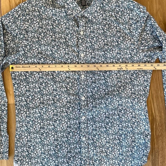 Mens VAN HUESEN Floral Long Sleeve Button Down Shirt SZ L 16-16.5 - Picture 3 of 5